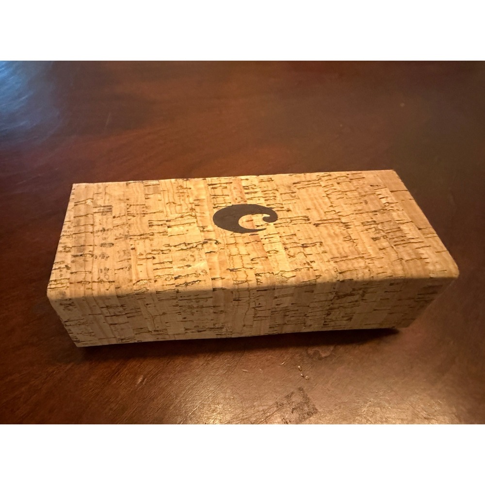 Costa Del Mar Collapsible Sunglasses Case Cork Texture Foldable Triangular Brown
